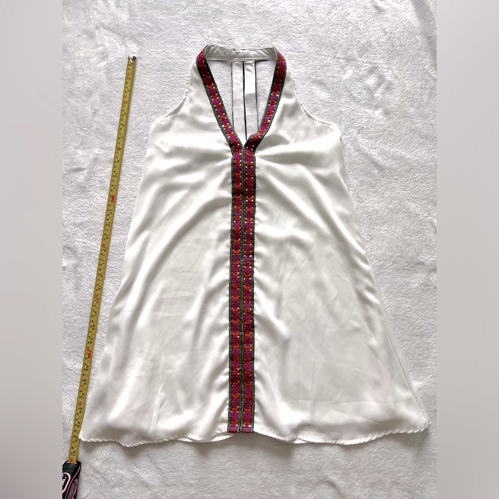 Embroidered detail halter top